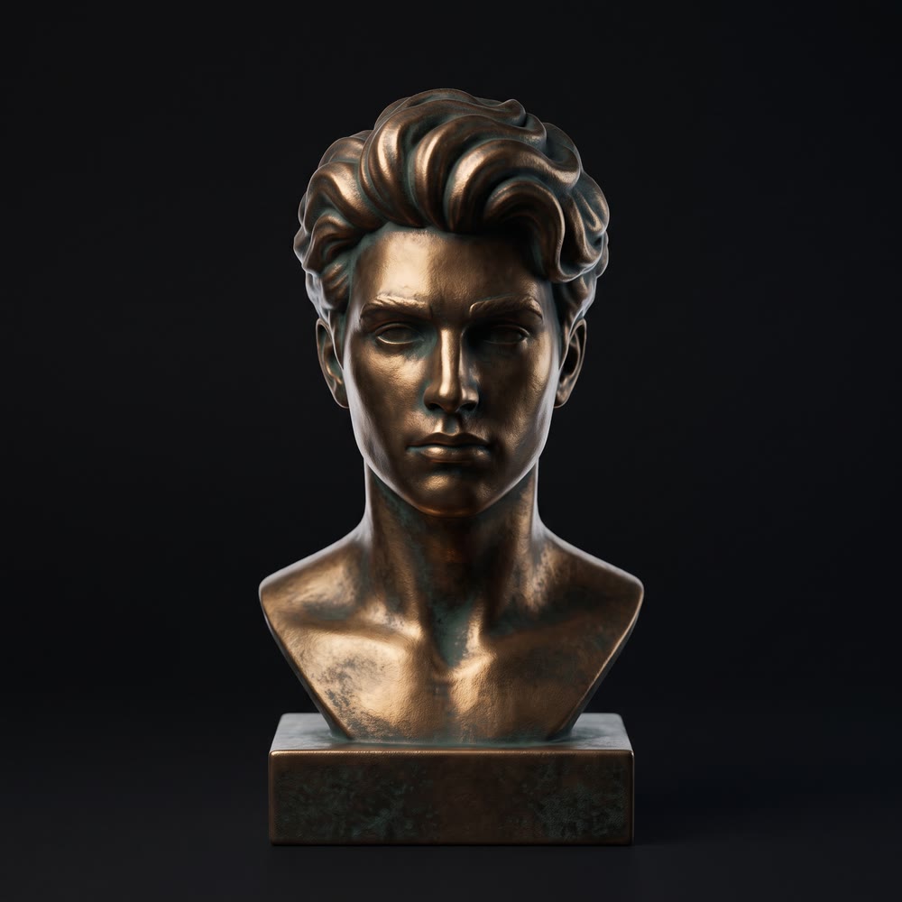 Buste imprimé en finition Bronze